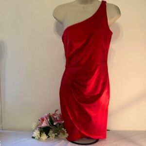 Red Sparkly homecoming/formal dress, mini dress, one shoulder